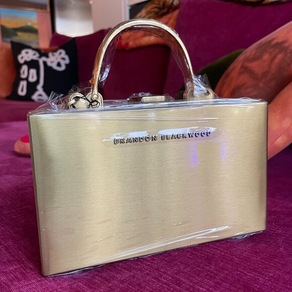 Brandon Blackwood Handbags - Brandon Blackwood Slim Kendrick Trunk in Gold Stainless Steel (NWT)